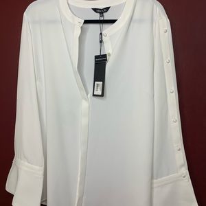 Misook Sheer White Blouse